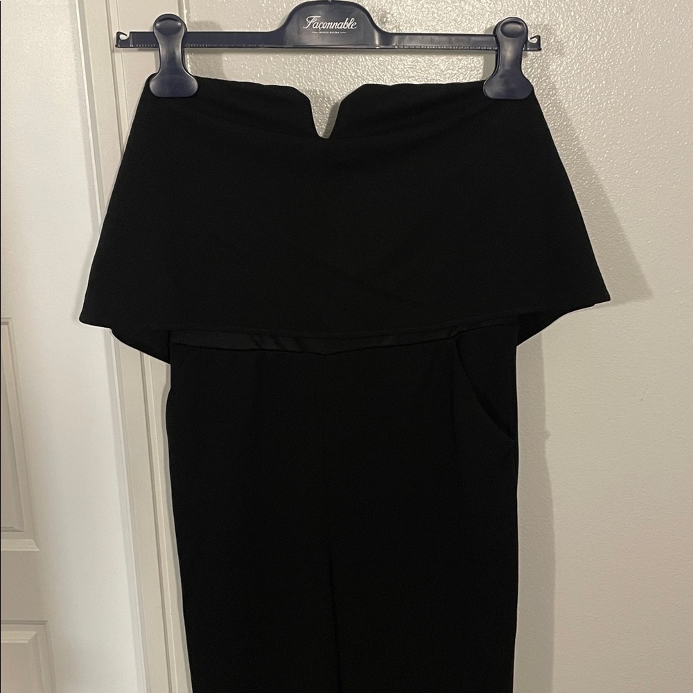 Aqua Black Strapless Jumpsuit